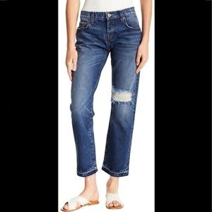 Current Elliott frayed hem unisex fit jeans 28 25